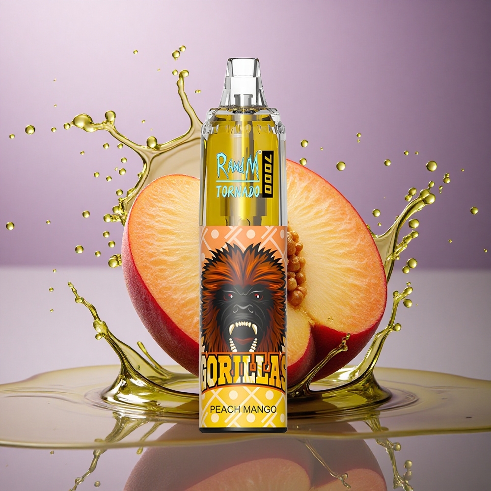 RandM Fumot Tornado 7000 Puffs Broskyňa Mango 850 mAh Mesh 5% nikotín