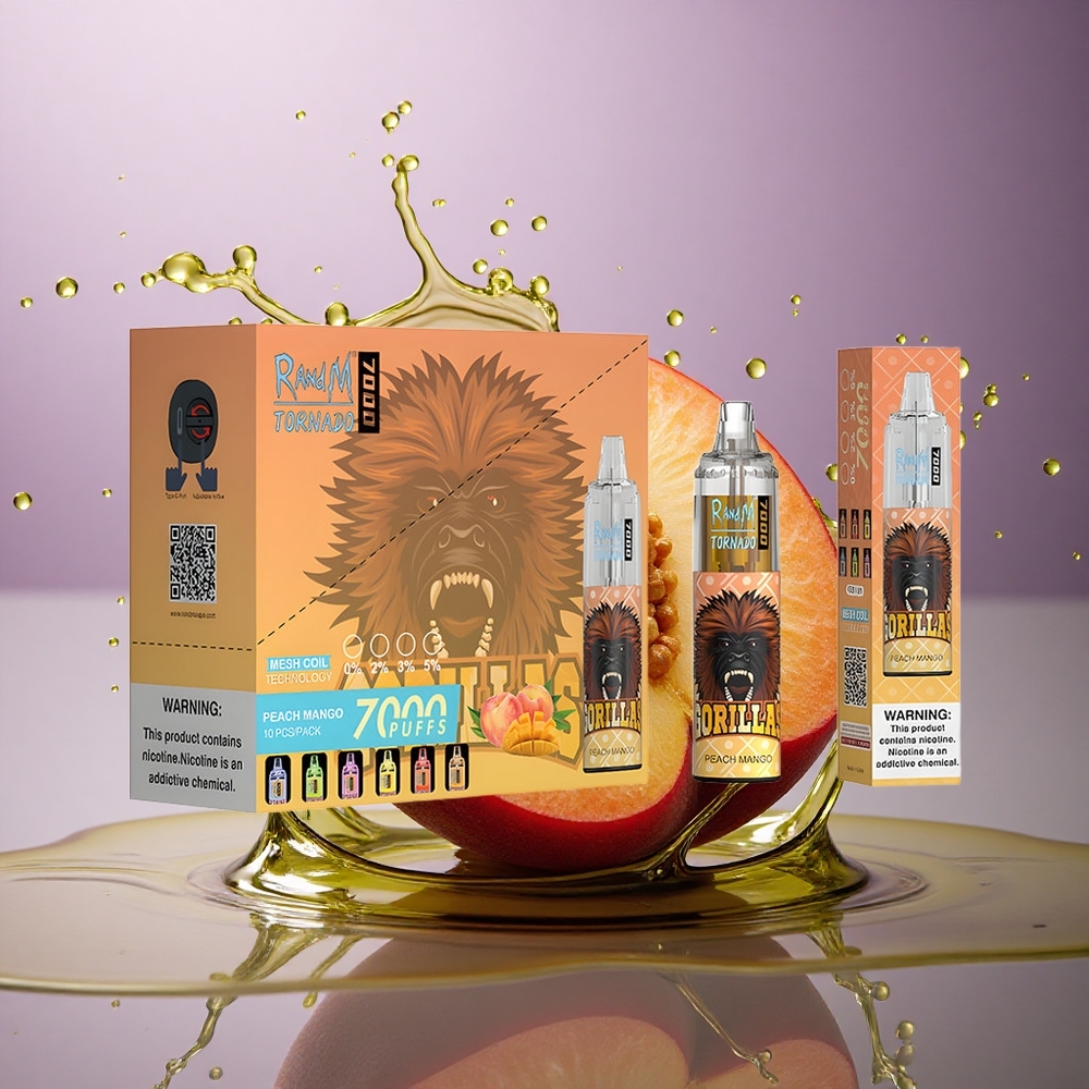 RandM Fumot Tornado 7000 Puffs Broskyňa Mango 850 mAh Mesh 5% nikotín