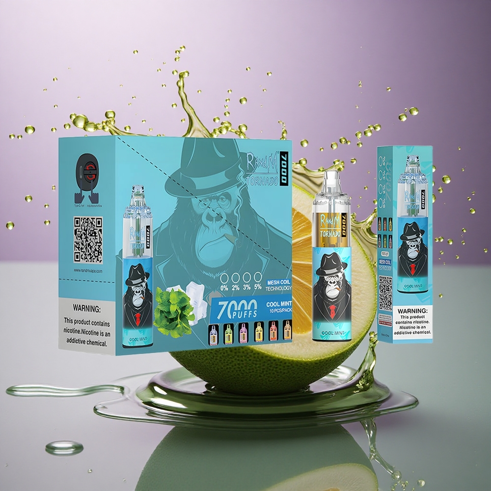 RandM Fumot Tornado 7000 Puffs Chladivá Mäta s 850 mAh Batériou a Typ-C Portom