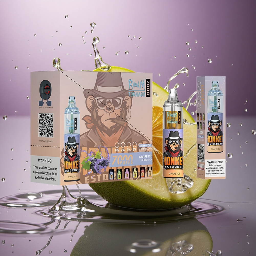 RandM Fumot Tornado 7000 Puffs Hroznový ľad s 5% nikotínu a 850 mAh batériou