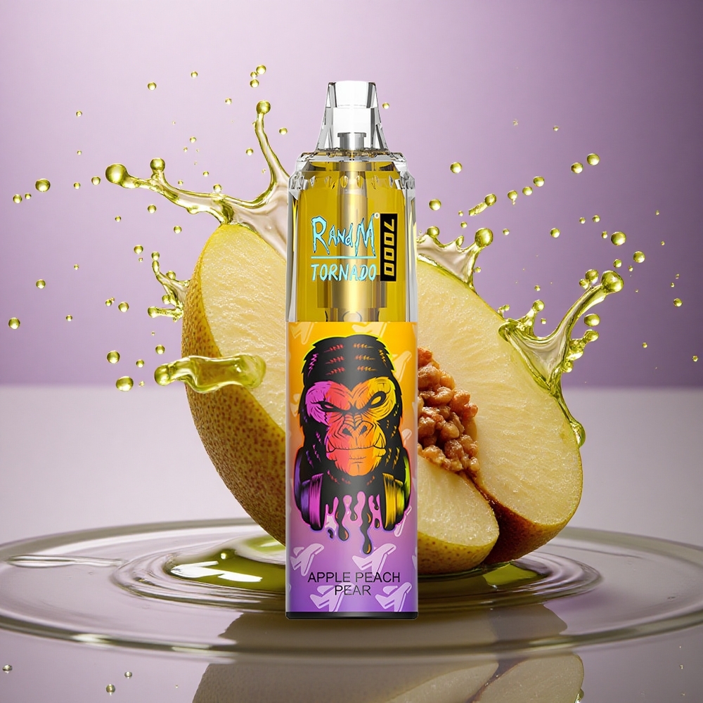 RandM Fumot Tornado 7000 Puffs Jablko Broskyňa Hruška Mesh Typ-C 850 mAh