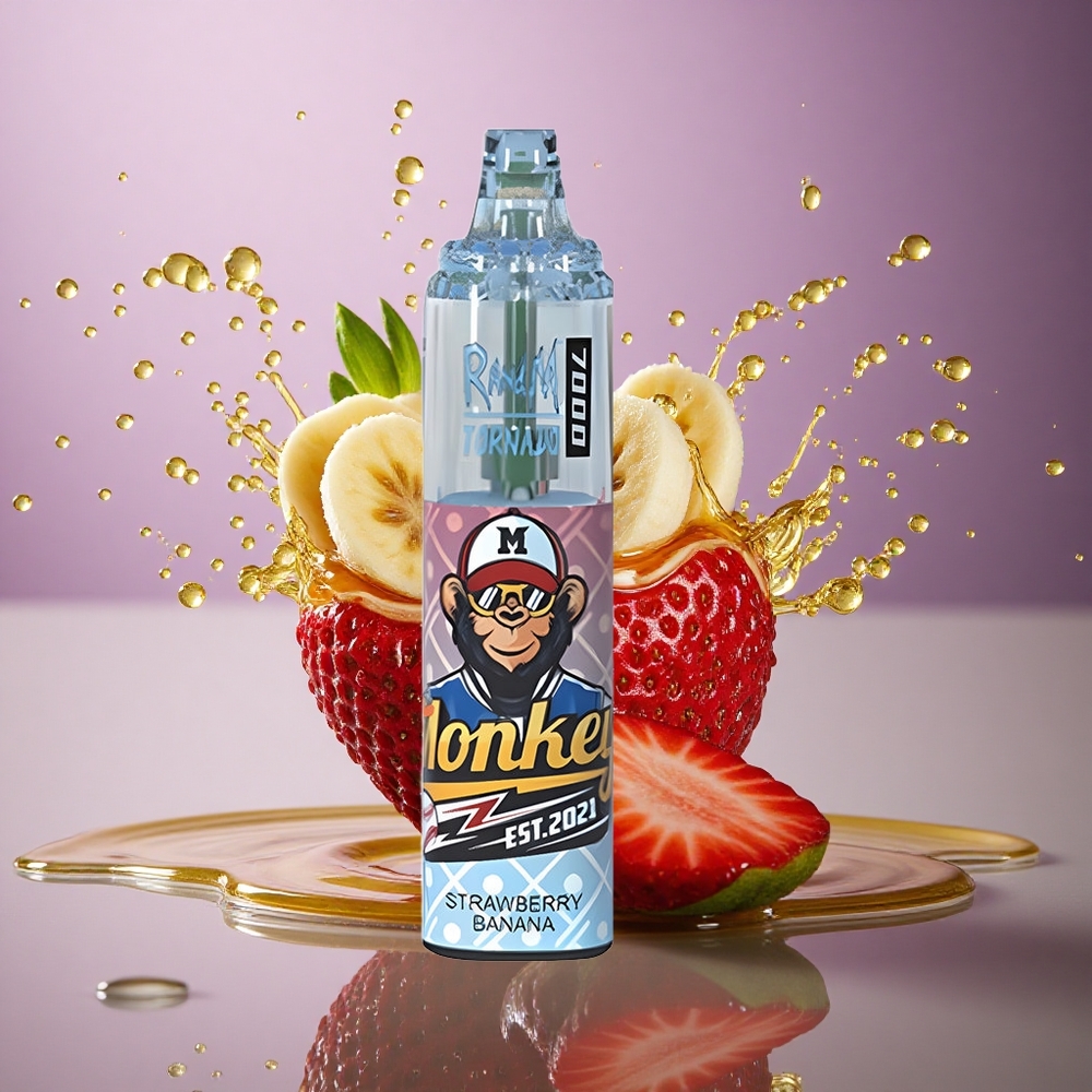 RandM Fumot Tornado 7000 Puffs Jahoda Banán 14ML 850mAh