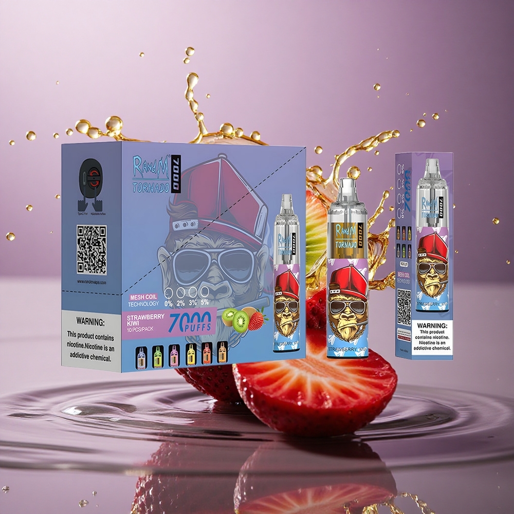 RandM Fumot Tornado 7000 Puffs Jahoda Kiwi Typ-C 850 mAh