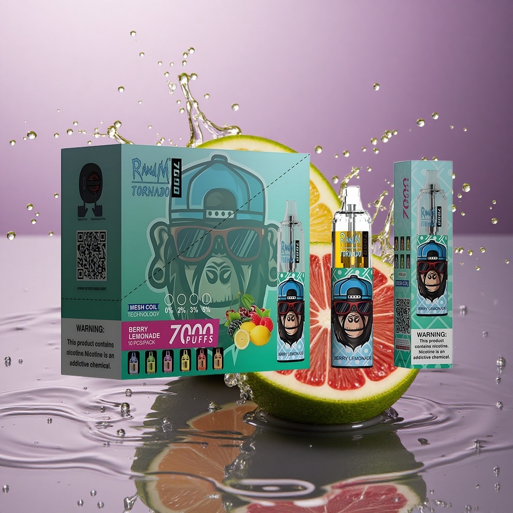 RandM Fumot Tornado 7000 Puffs Jahodová Limonáda s 850 mAh a Mesh Cievkou