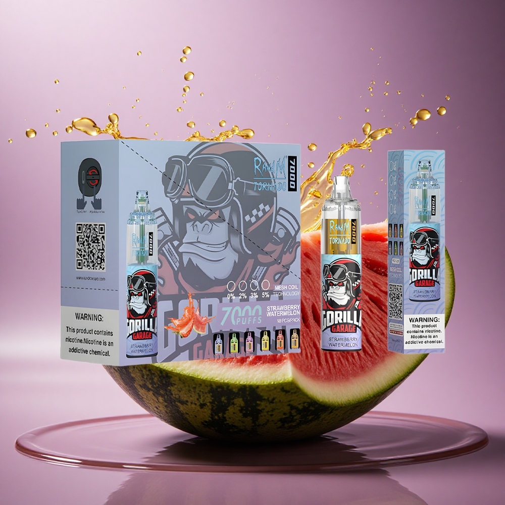 RandM Fumot Tornado 7000 Puffs Jahodový Melón 14 ML 850 mAh