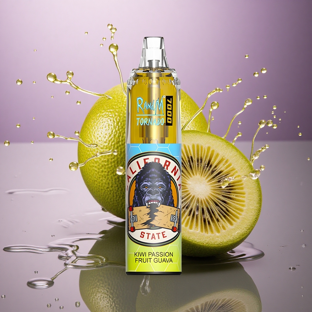 RandM Fumot Tornado 7000 Puffs Kiwi Marakuja Guava s batériou 850 mAh a nikotínom 5%