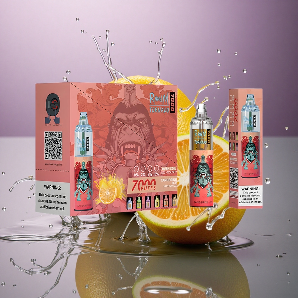 RandM Fumot Tornado 7000 Puffs Mandarínkový ľad s 850 mAh a nastaviteľným vzduchom