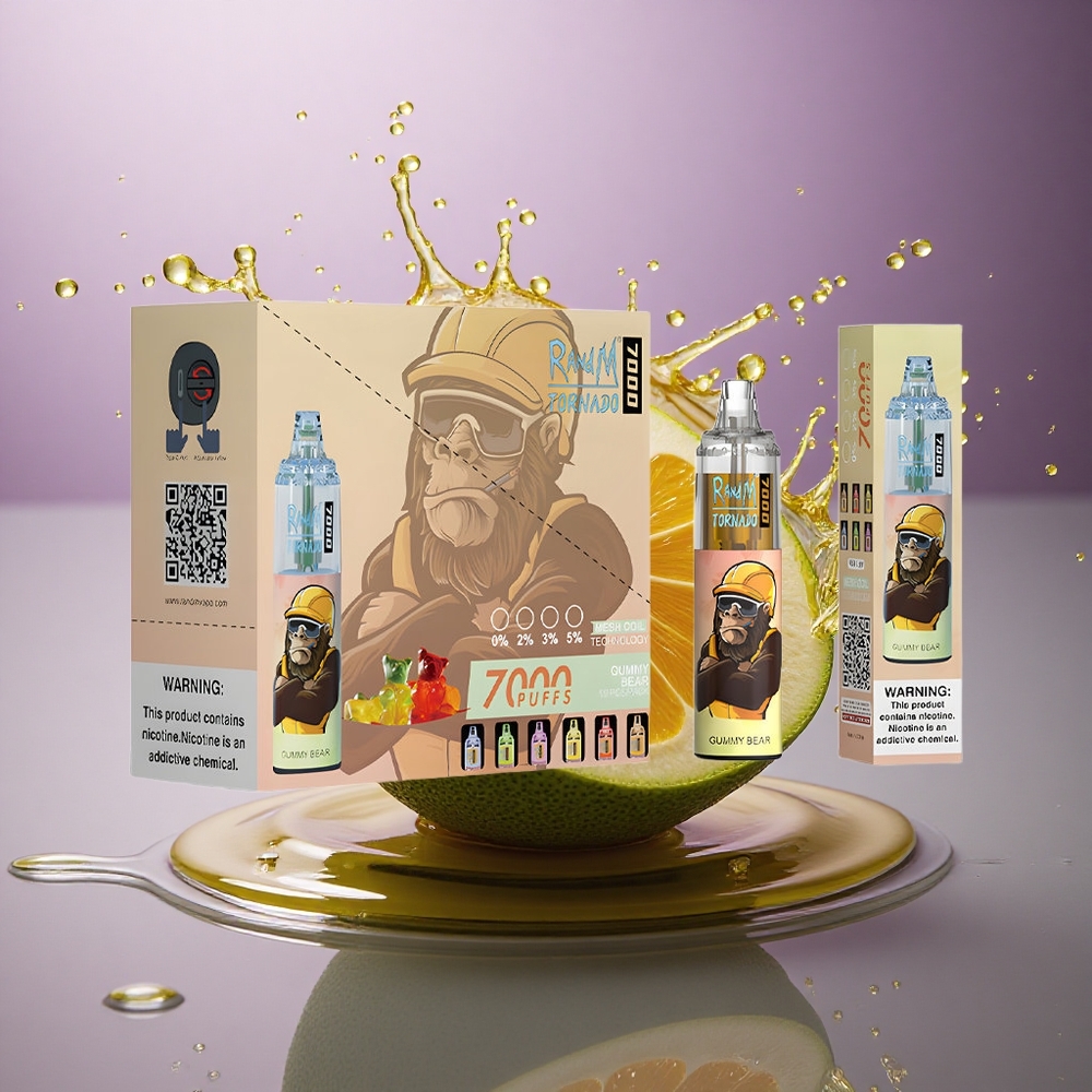 RandM Fumot Tornado 7000 Puffs Medvedík Gummy S 14mL 850mAh Typ-C