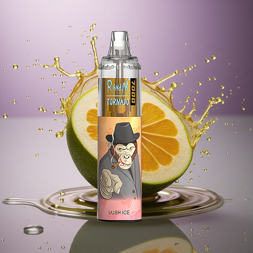 RandM Fumot Tornado 7000 Puffs Ľadový Prúd s 5% nikotínu a RGB osvetlením