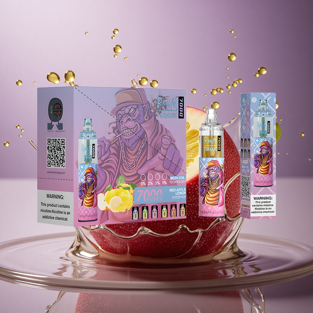 RandM Fumot Tornado 7000 Puffs Červené Jablko Citrón 850 mAh Mesh