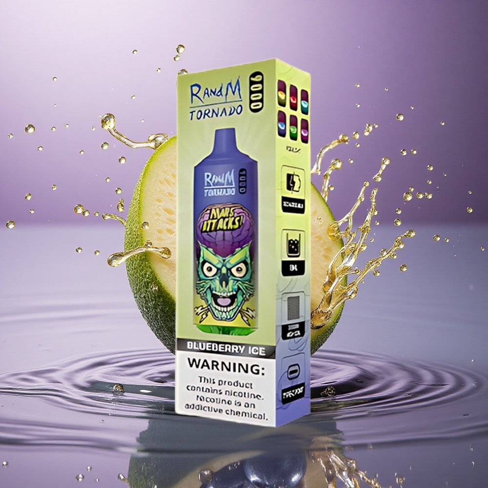 RandM Fumot Tornado 9000 Puffs Borovnicový ľad s 18 mL a 850 mAh Batériou