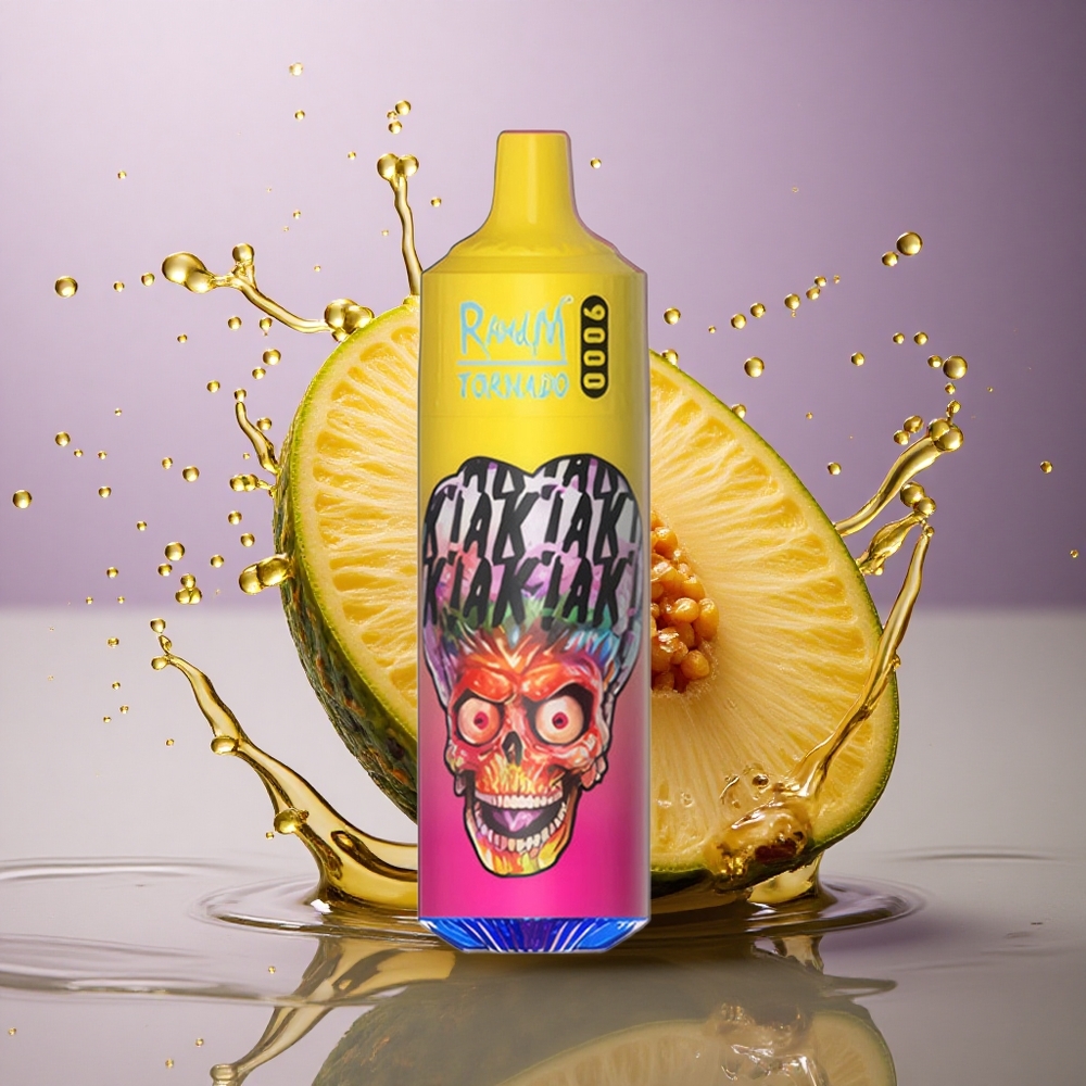 RandM Fumot Tornado 9000 Puffs Broskyňový Ananásový Mango s Mriežkovou Cievkou a 850 mAh Batériou
