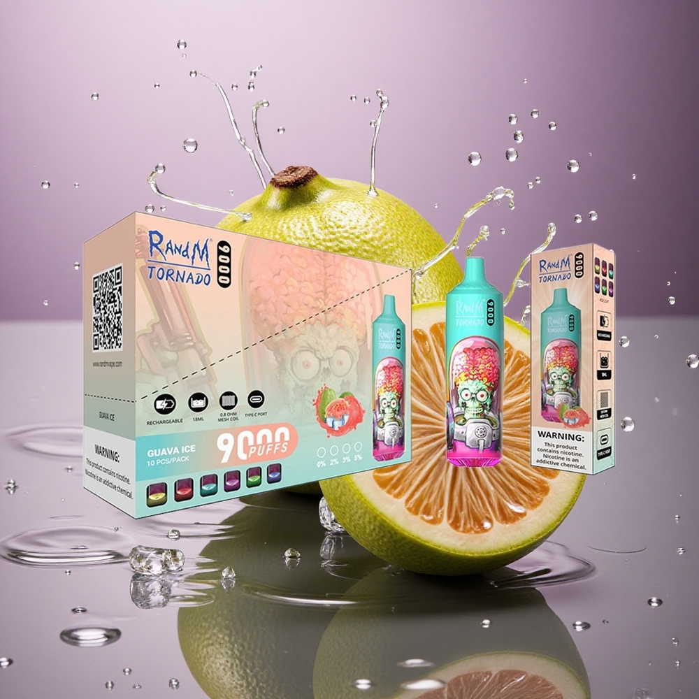 RandM Fumot Tornado 9000 Puffs Guavový ľad s 18 mL a 850 mAh Batériou