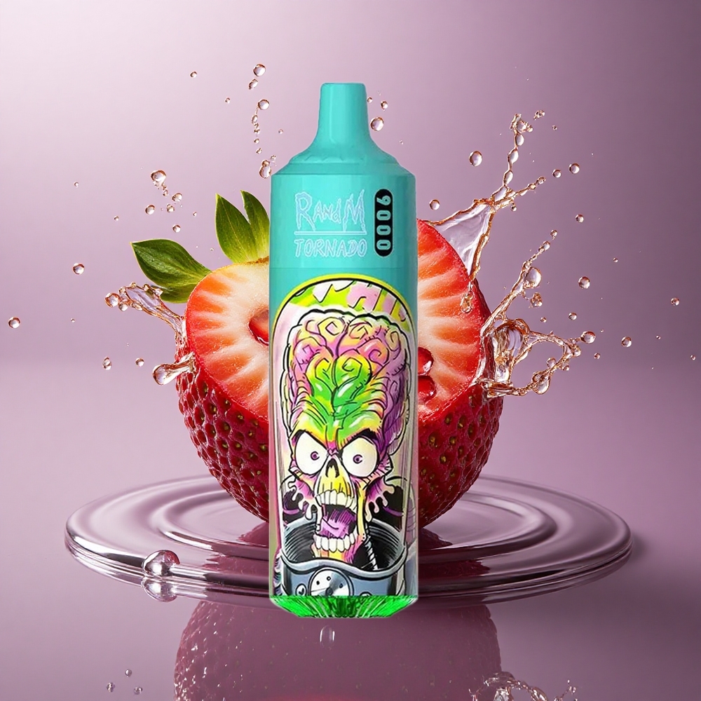 RandM Fumot Tornado 9000 Puffs Jahoda Granátové Jablko s Mesh Coil a 850 mAh