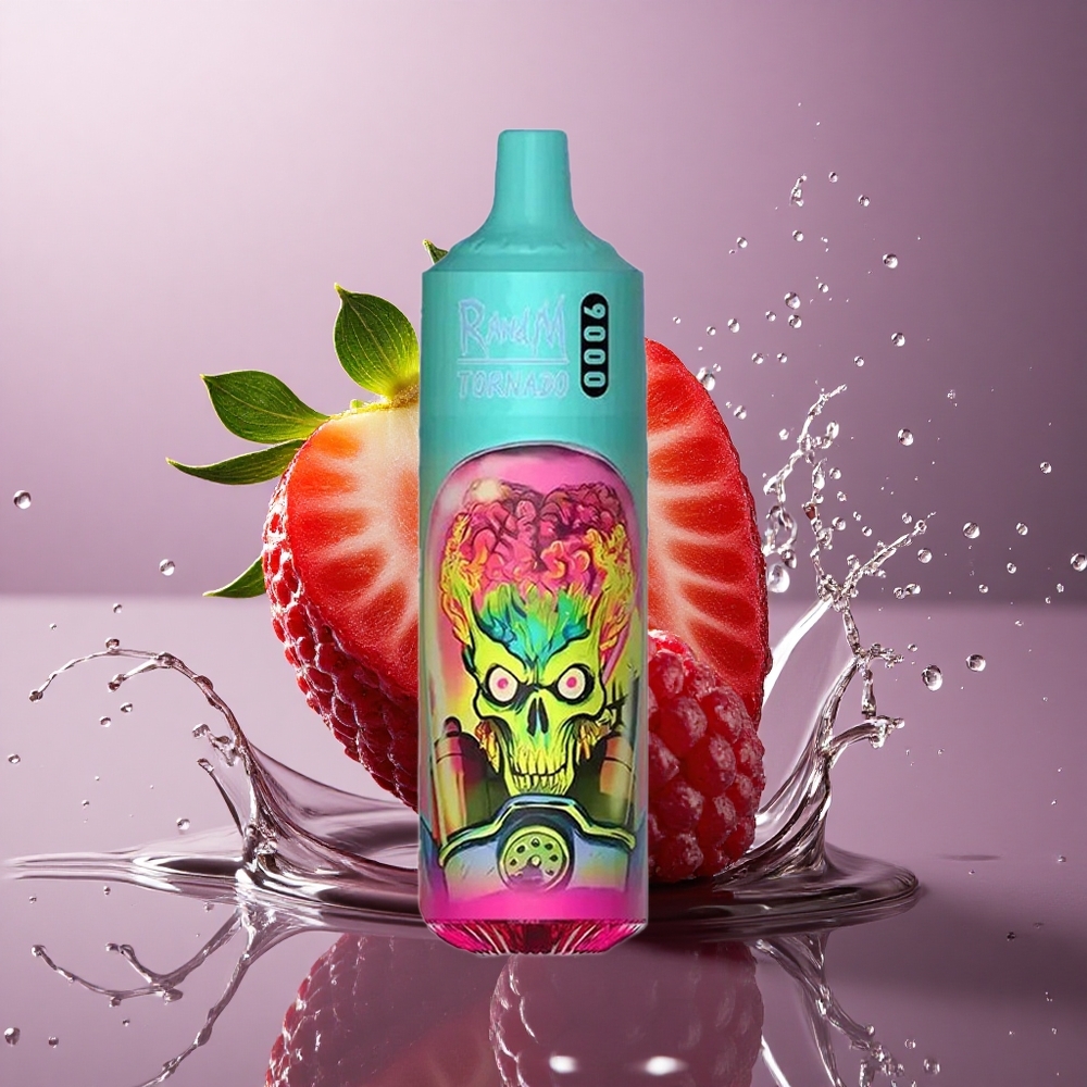 RandM Fumot Tornado 9000 Puffs Jahoda Malina 850 mAh Mesh 18 mL