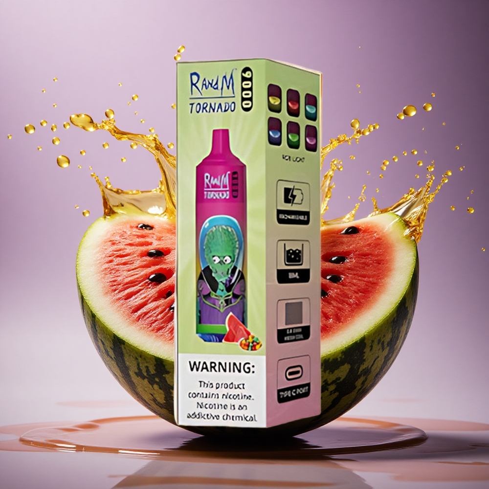 RandM Fumot Tornado 9000 Puffs Melónová Bublinková Žuvačka s 18 mL a 850 mAh Batériou