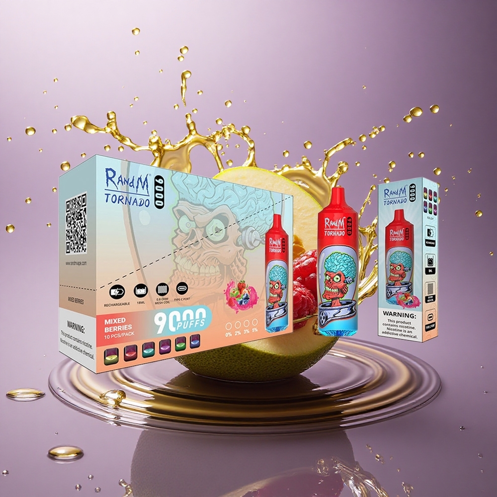 RandM Fumot Tornado 9000 Puffs Mixované Bobule 850 mAh 18 mL Mesh
