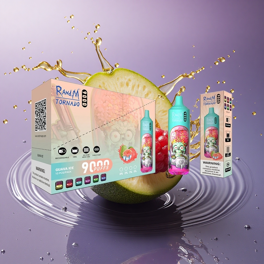 RandM Fumot Tornado 9000 Puffs Modrá Kyslá Malina s 850 mAh a Mesh Cievkou