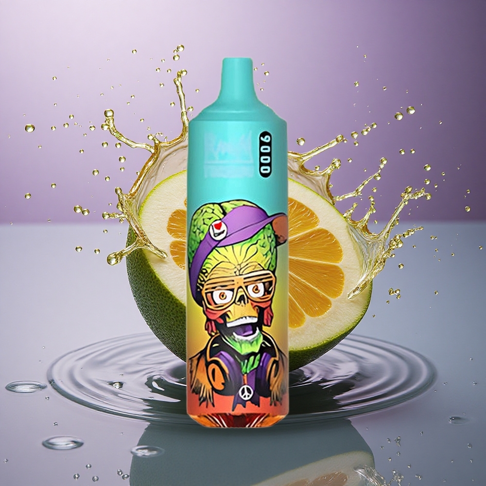 RandM Fumot Tornado 9000 Puffs Modráladová ľadová 850 mAh 18 mL Mriežková Cievka