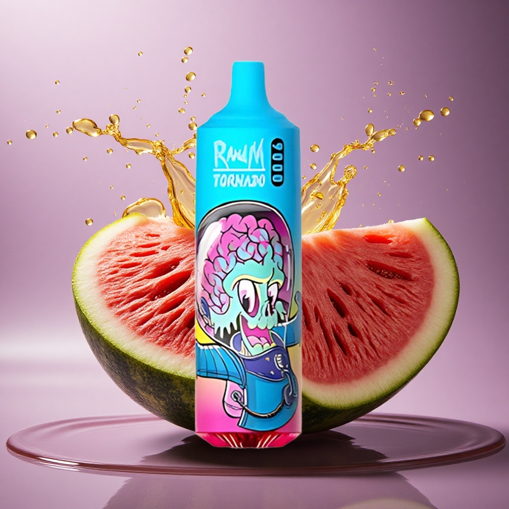 RandM Fumot Tornado 9000 Puffs Prime Jahodový Melón Vodný s 850 mAh a 18 mL