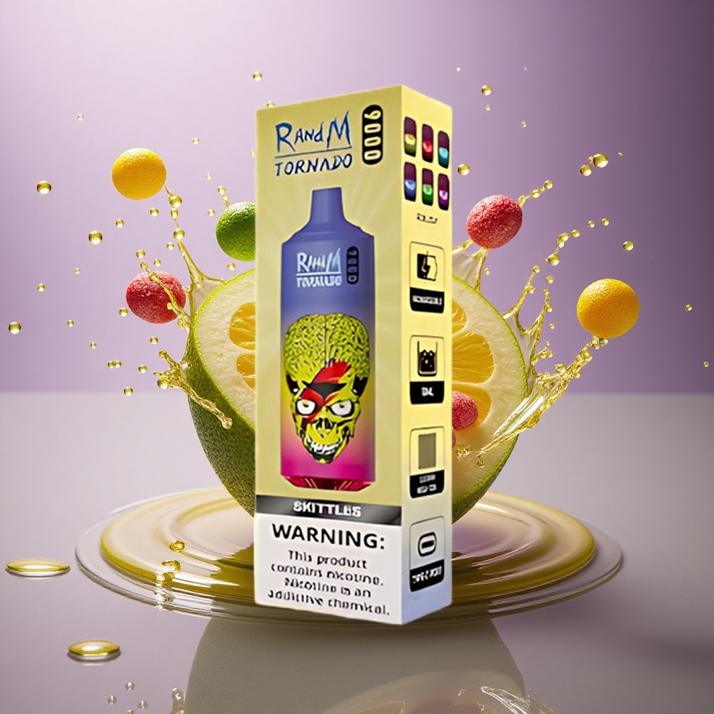 RandM Fumot Tornado 9000 Puffs Skittles 850 mAh 18 mL Mesh Coil