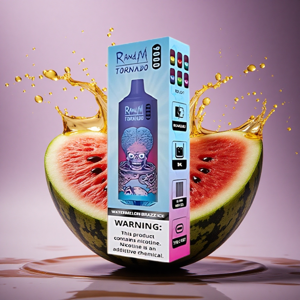 RandM Fumot Tornado 9000 Puffs Vodňový Brazz Ľad s 18 mL a Mesh Cievkou