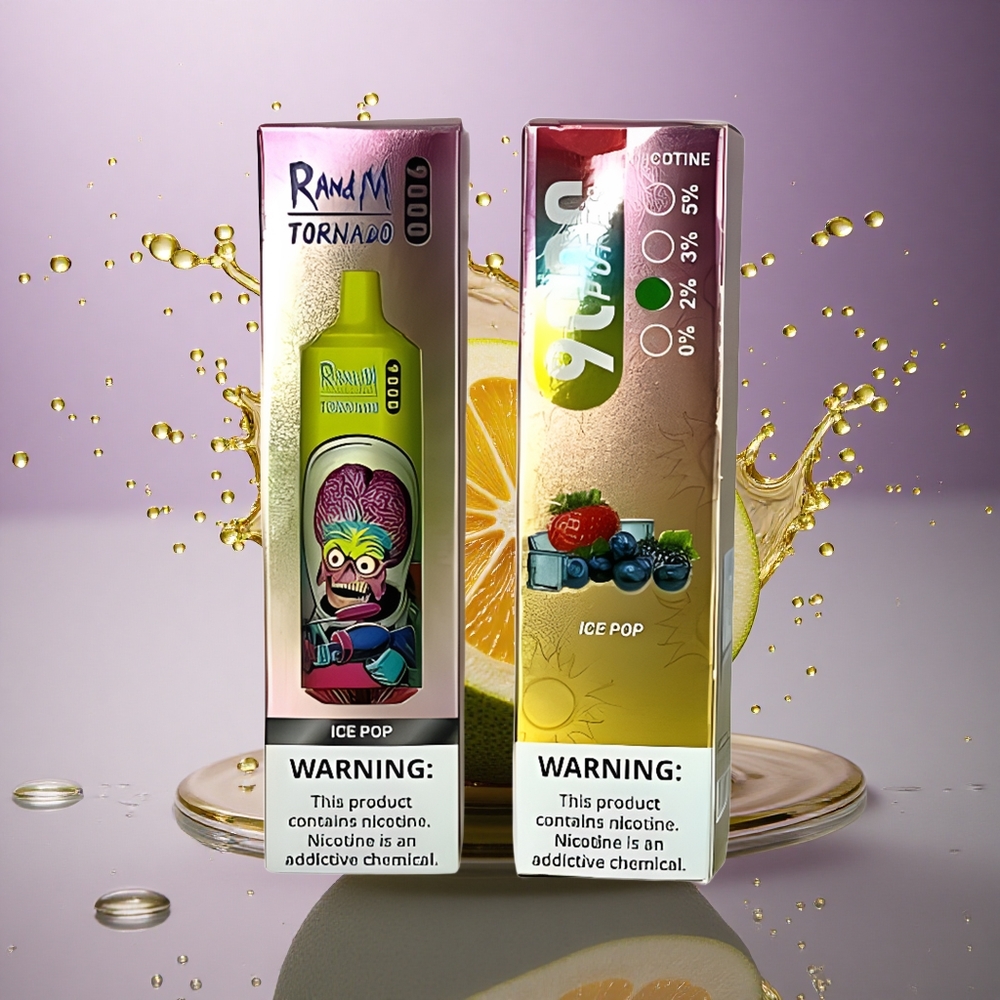 RandM Fumot Tornado 9000 Puffs Ľadový Výbuch s 850 mAh a 54 Príchuťami