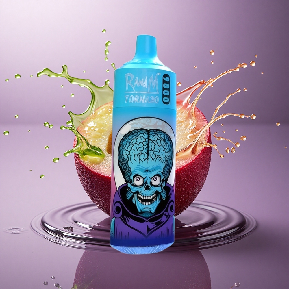 RandM Fumot Tornado 9000 Puffs Čerešňová Borievka Brusnica s 18 mL Kvapalinou a 850 mAh Bateriou