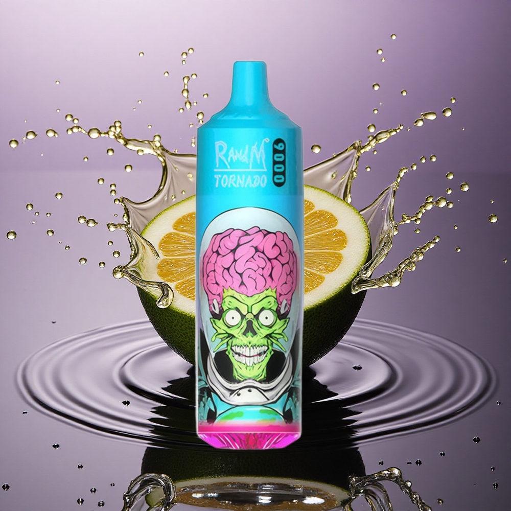 RandM Fumot Tornado 9000 Puffs Čierny Drak Ľadový s 18 mL Tekutiny a 850 mAh Batériou