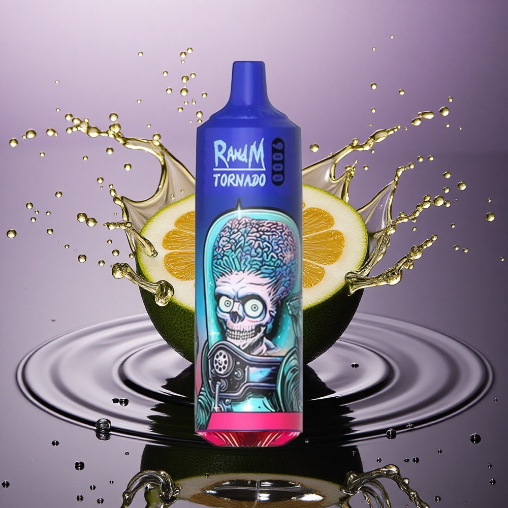 RandM Fumot Tornado 9000 Puffs Čierny ľad s 18 mL náplňou a 850 mAh batériou
