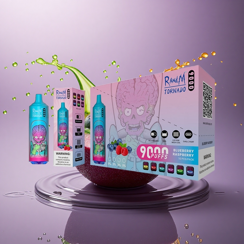 RandM Fumot Tornado 9000 Puffs Čučoriedka Malina 18 mL Mesh 850 mAh