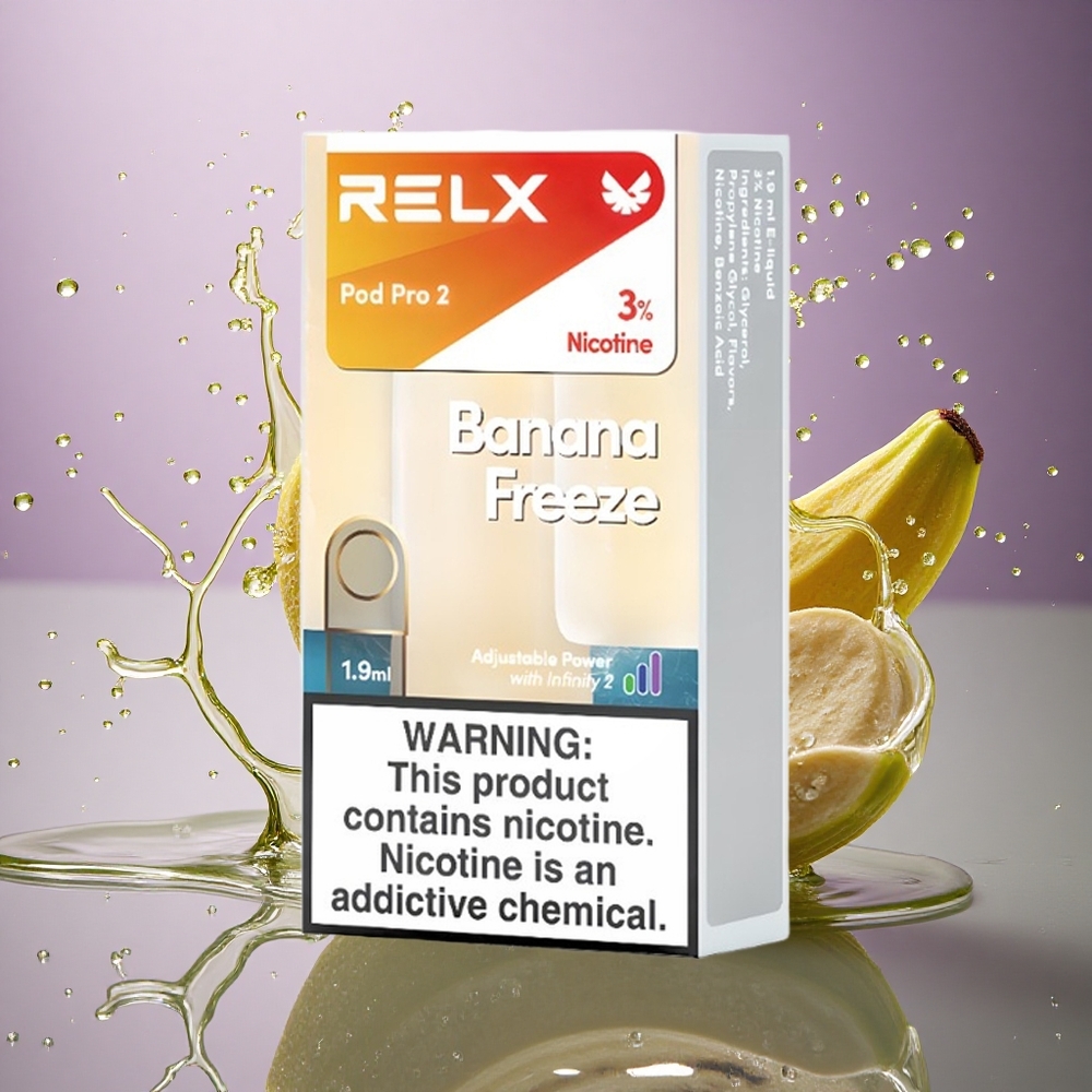 Relx Pod Pro 2 Vape Device Banánový Mráz 30mg/ml nikotínu, 1.9ml, 3 módy napätia
