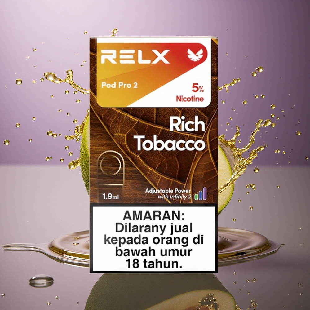 Relx Pod Pro 2 Vape Device Bohatý Tabak 50mg/ml nikotínu, 1,9ml, 3 napätia