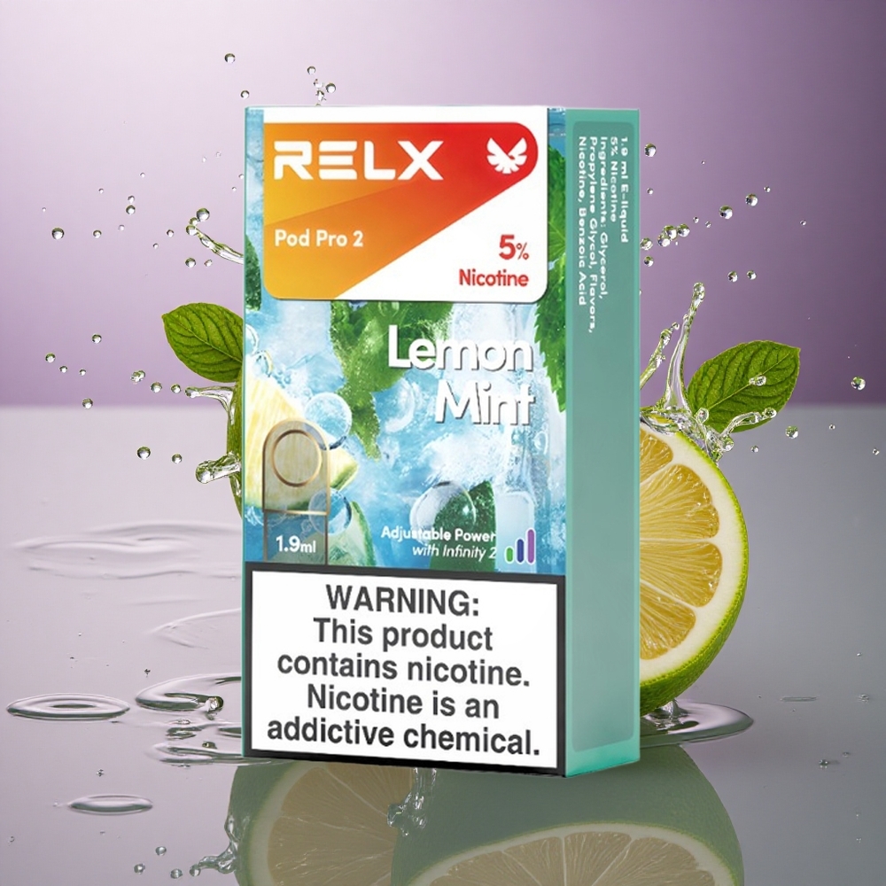 Relx Pod Pro 2 Vape Device Citrónová Mätová 50mg/ml nikotínu, 1,9ml, 3 napätia