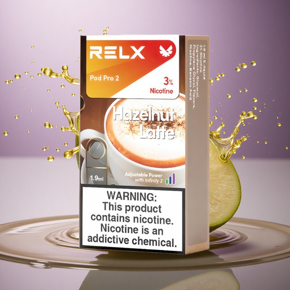 Relx Pod Pro 2 Vape Device Lieskový Latte 30mg/ml nikotínu, 1.9ml, 3 napätia