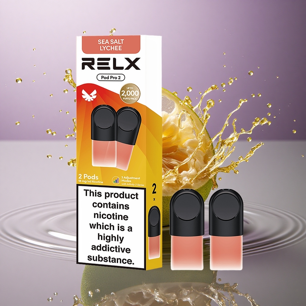 Relx Pod Pro 2 Vape Device Morská Soľ Lychee 18mg/ml nikotínu, 1.9ml, 3 režimy napätia