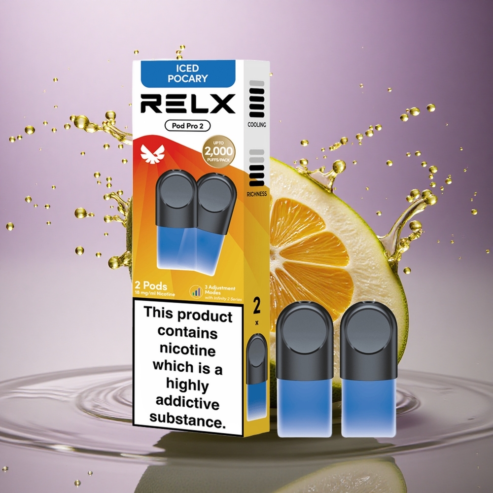 Relx Pod Pro 2 Vape Device Nápoj-Mrazený Pocary 18mg/ml nikotínu, 1.9ml, 3 režimy napätia