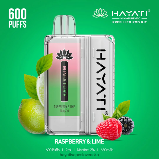 Hayati Miniature 600 podstavcov - 042ZXR43 Hayati Vape Slovensko malina & limetka