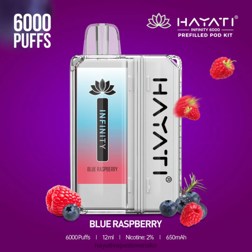 Hayati Infinity Súpravy 6000 pod - 042ZXR144 Hayati Vape Price modrá malina