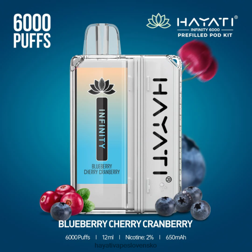 Hayati Infinity Súpravy 6000 pod - 042ZXR145 Hayati Vape Flavours čučoriedka čerešňa brusnica