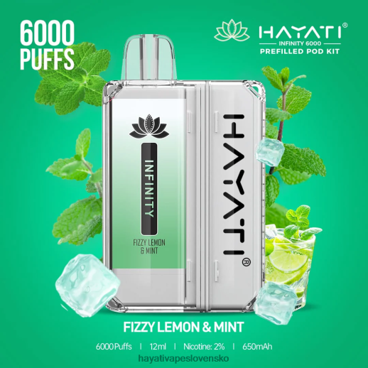 Hayati Infinity Súpravy 6000 pod - 042ZXR147 Hayati Vapes Wholesale šumivý citrón a mäta