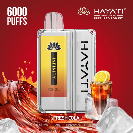 Hayati Infinity Súpravy 6000 pod - 042ZXR149 Hayati Flavour List čerstvá kola