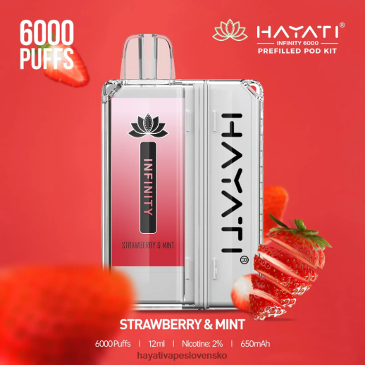 Hayati Infinity Súpravy 6000 pod - 042ZXR160 Hayati Flavour Vapes jahoda a mäta