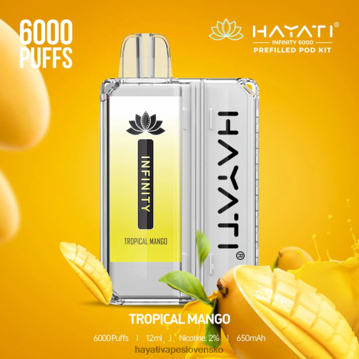 Hayati Infinity Súpravy 6000 pod - 042ZXR163 Hayati Vape Slovensko tropické mango
